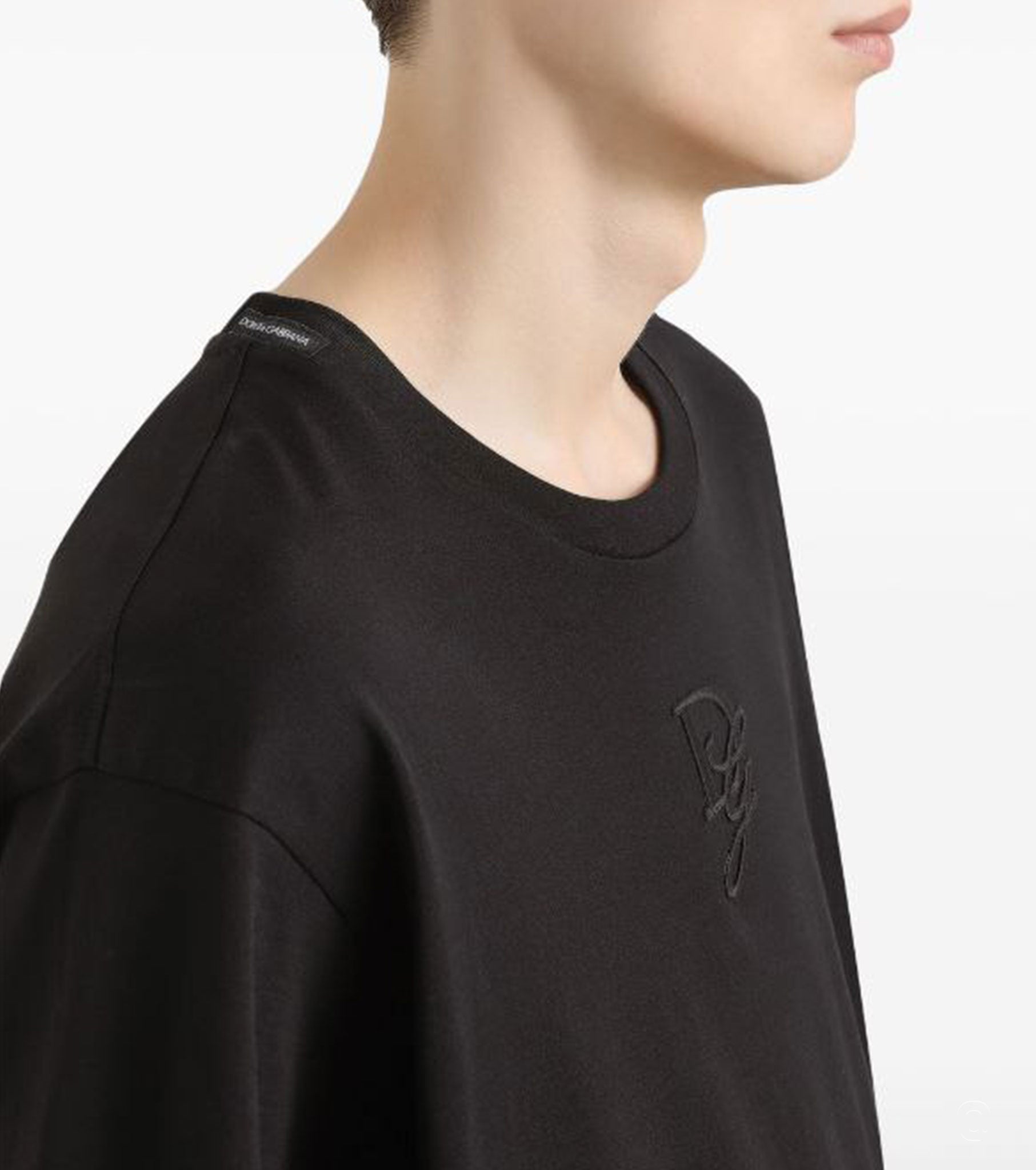 Cotton T-Shirt With Logo Embroidery GBB7096