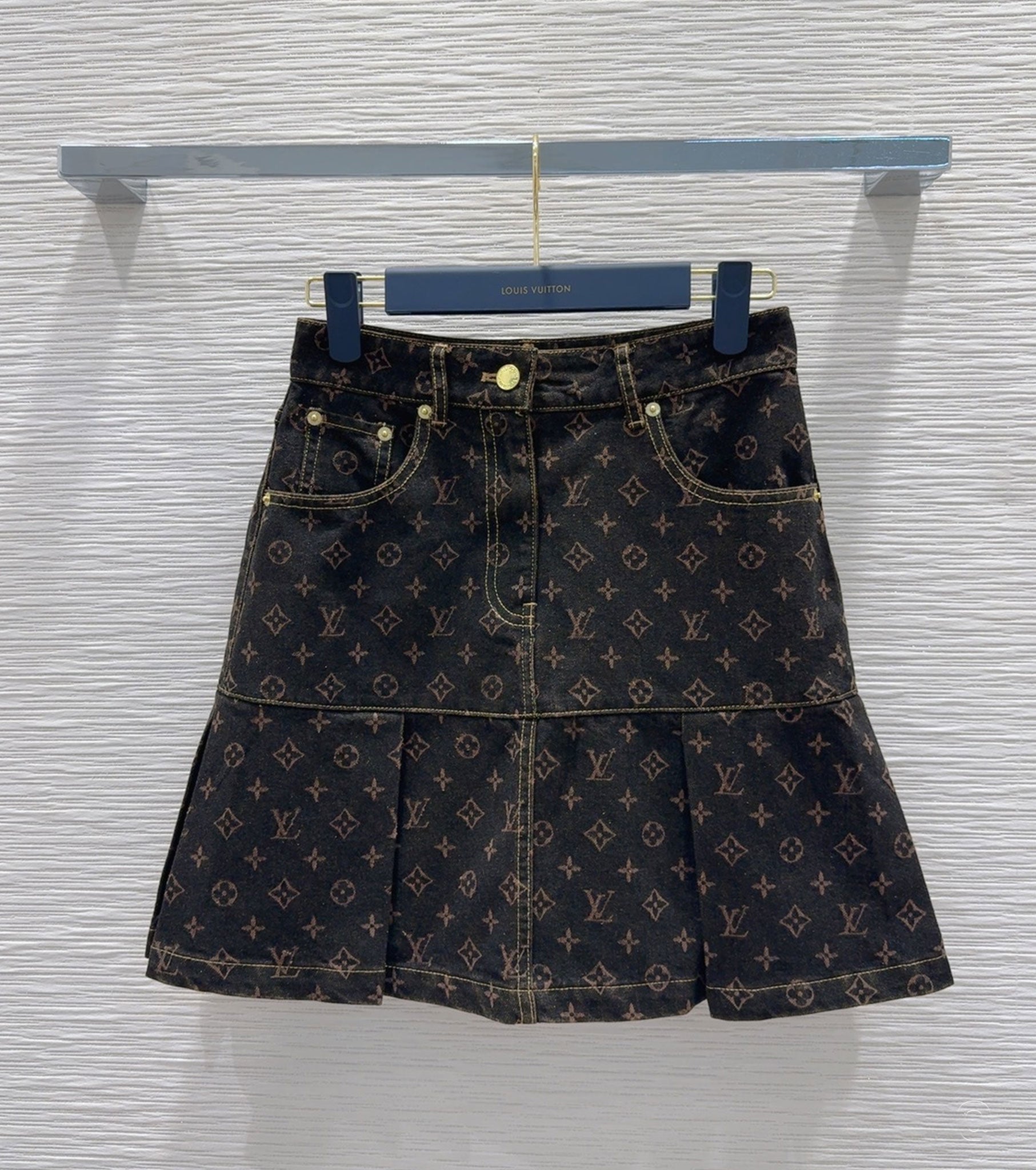 Monogram Denim Skirt