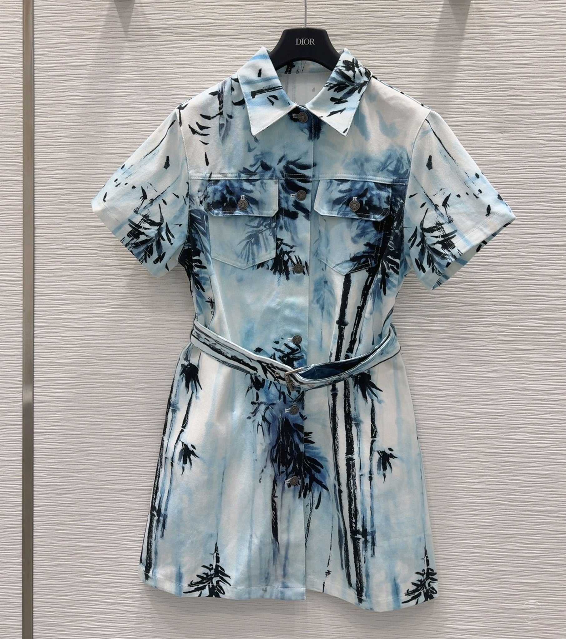 Printed Denim Dress