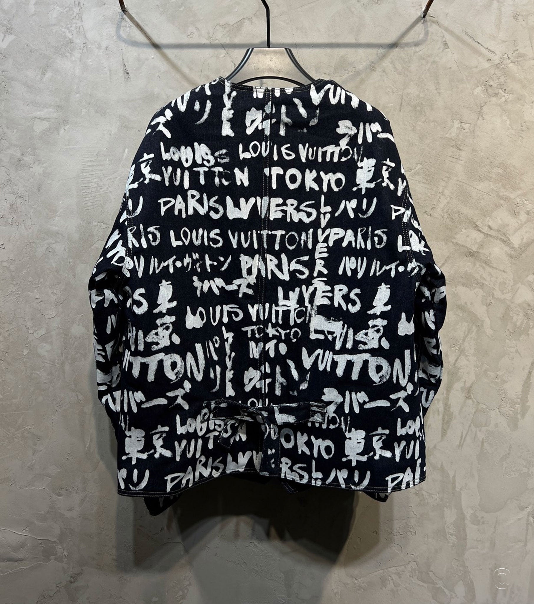 Men Denim Collarless Jacket