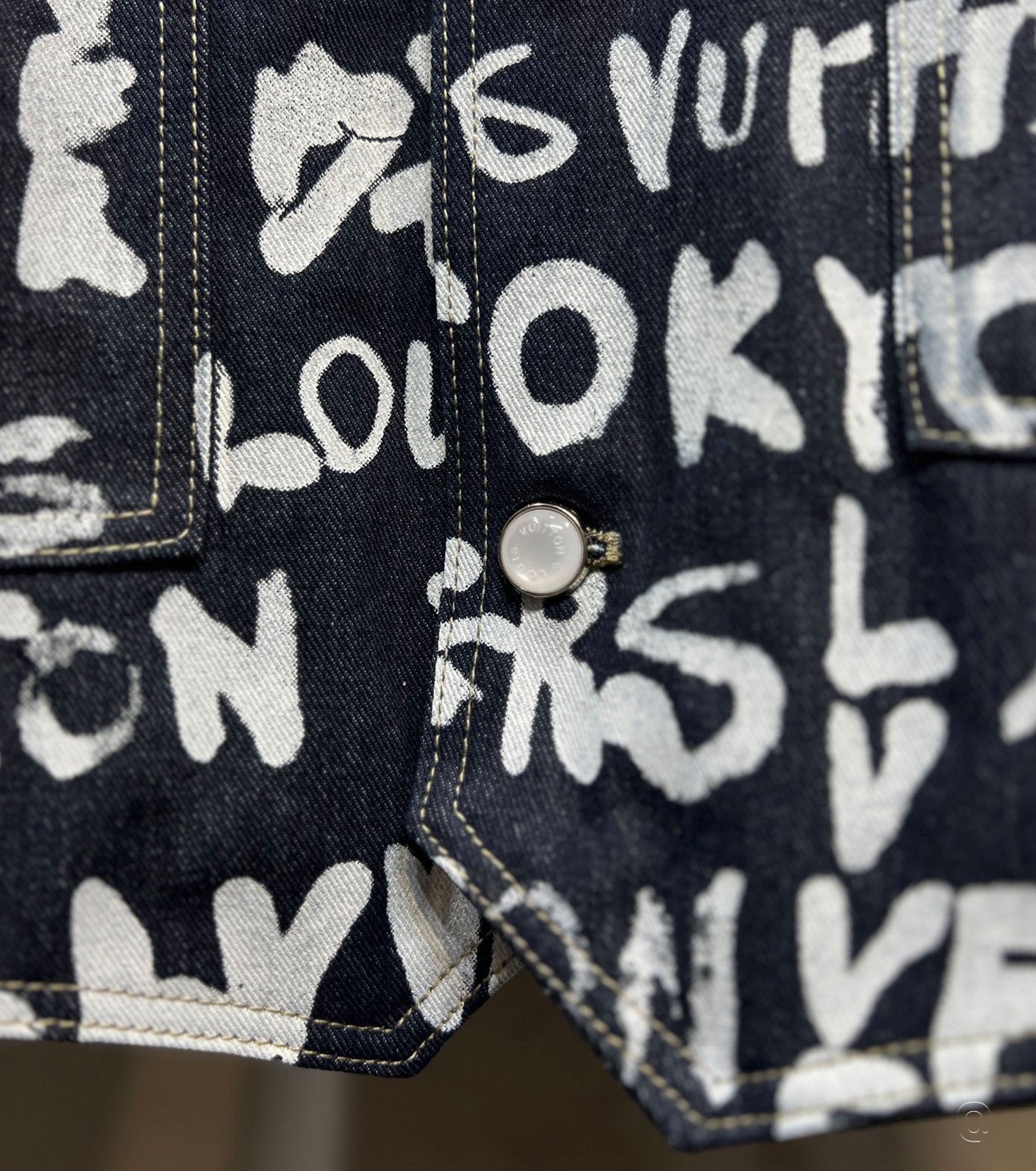 Men Denim Collarless Jacket