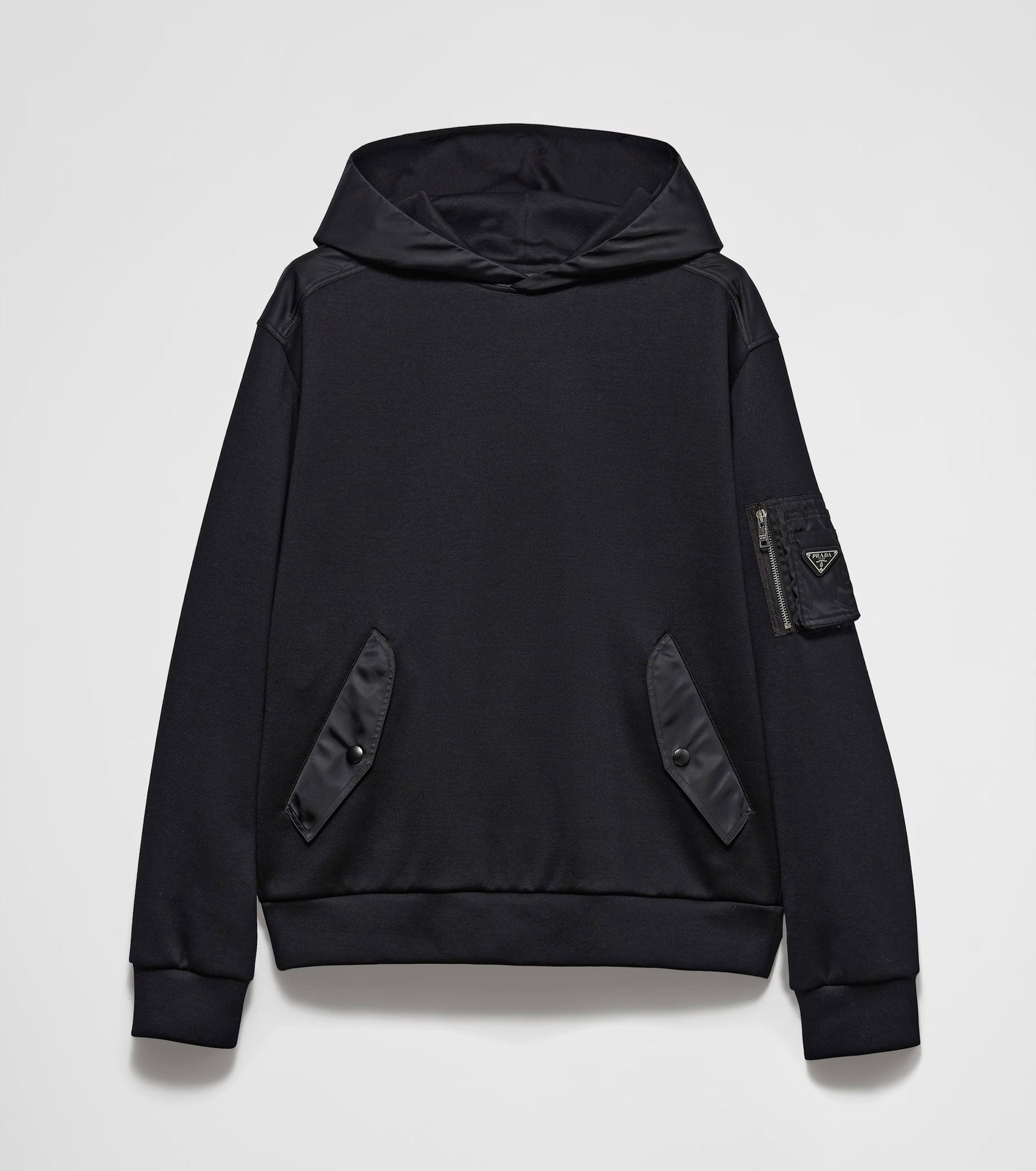 Cotton fleece and Re-Nylon hoodie PRA8127