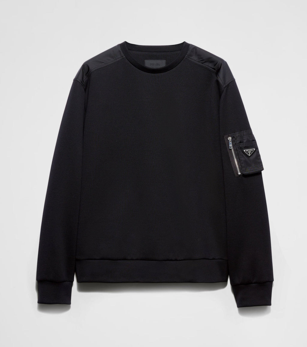 Cotton fleece and Re-Nylon sweatshirt PRA8126