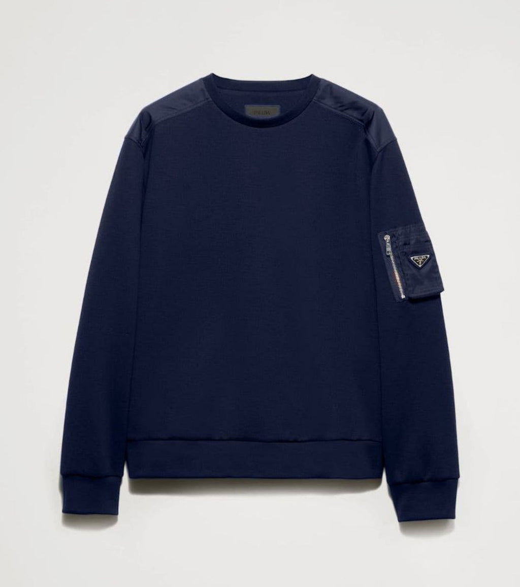 Cotton fleece and Re-Nylon sweatshirt PRA8126