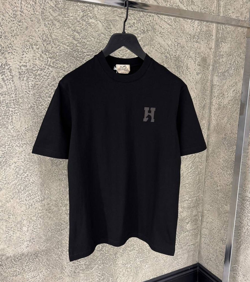 "H'Cheval" t-shirt with leather detail