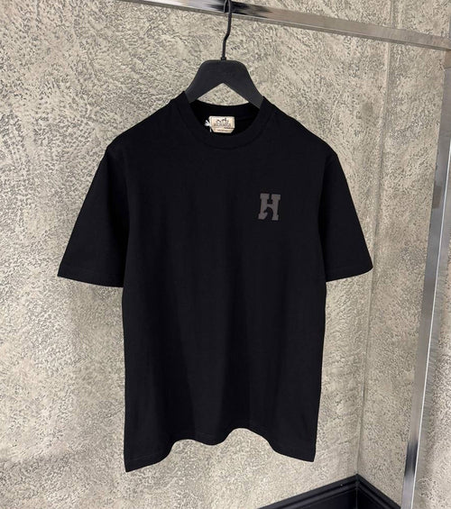 "H'Cheval" t-shirt with leather detail