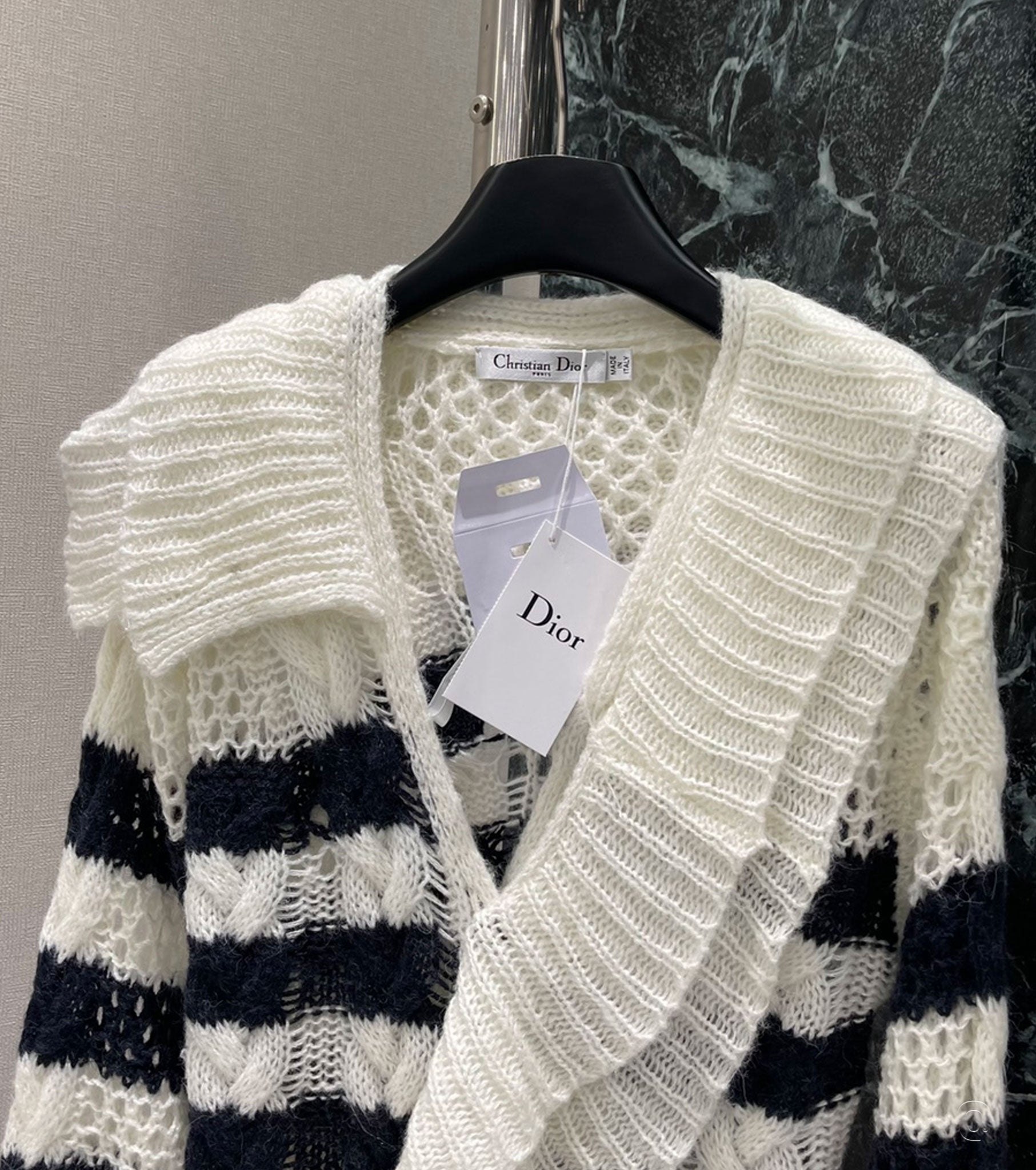 Cashmere Cardigan with Removable Ruched Collar