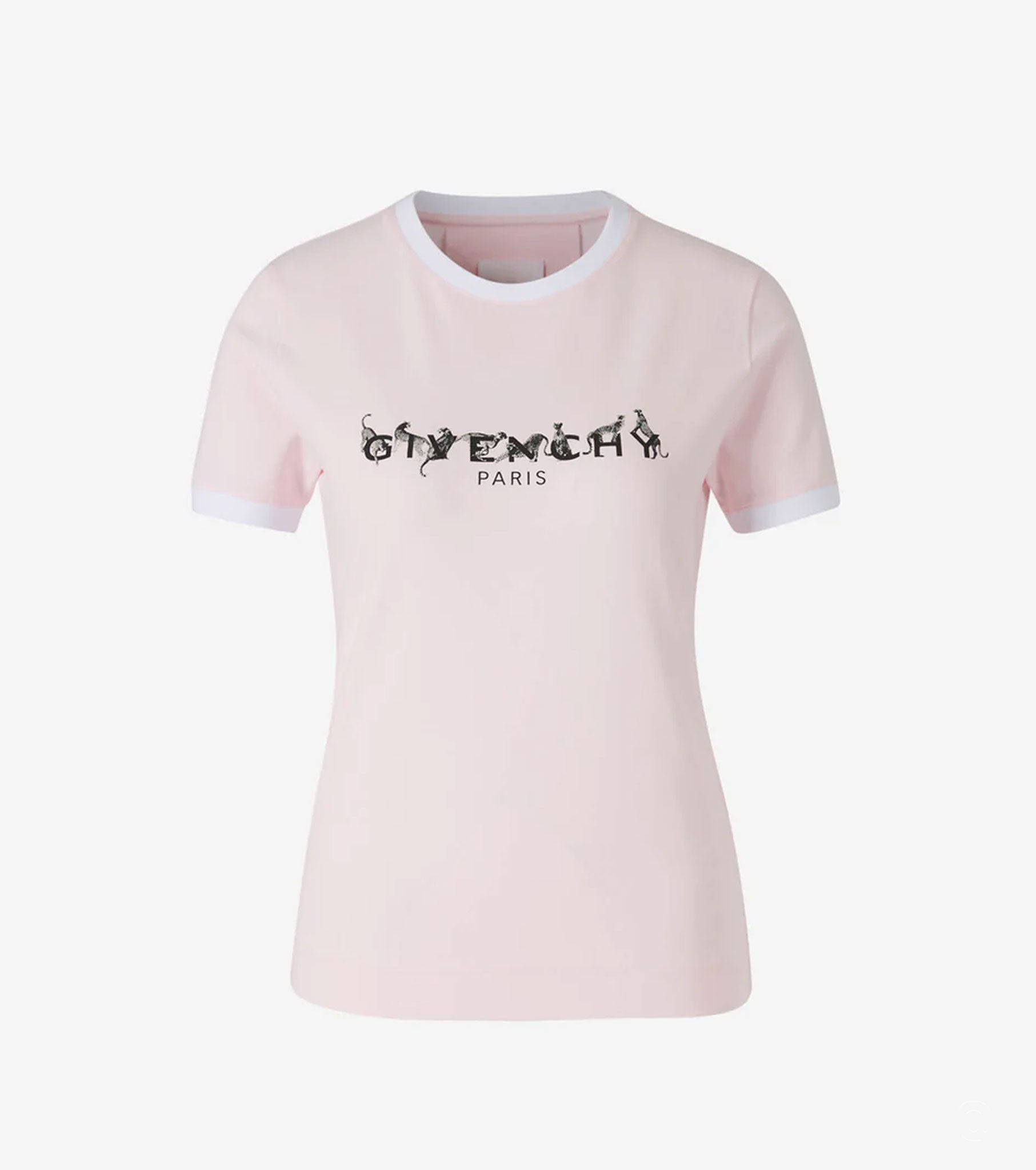 Front of pink t-shirt with leopard print - Fashion Dose