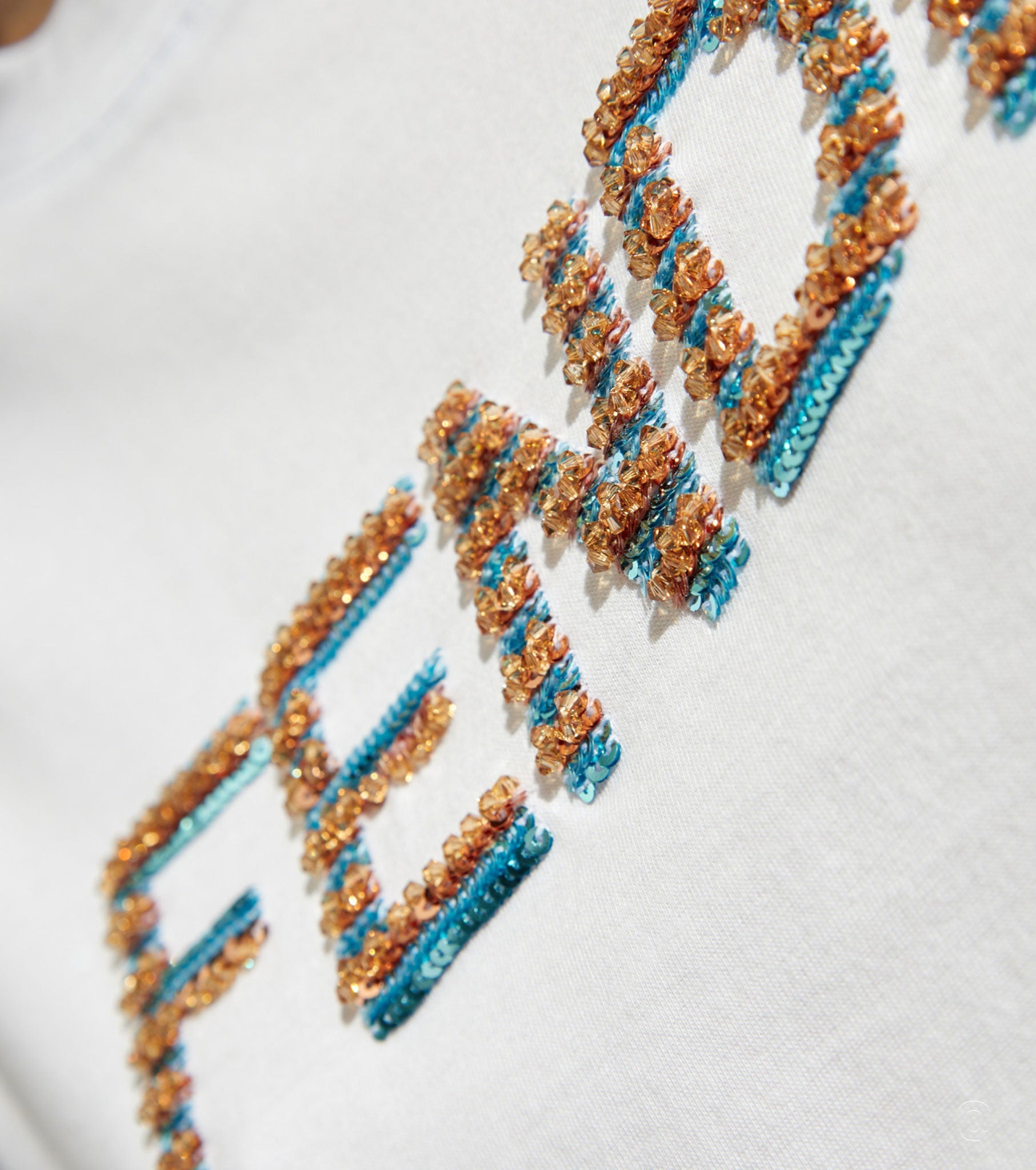 Sequin Embroidered Logo T-Shirt FN1335W